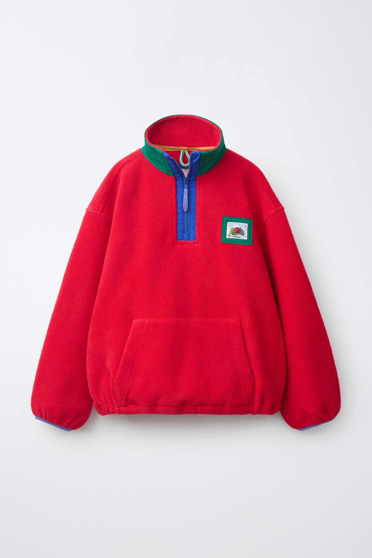 Детские толстовки Zara Fruit OF the Loom™ Label Fleece, цвет: Красный