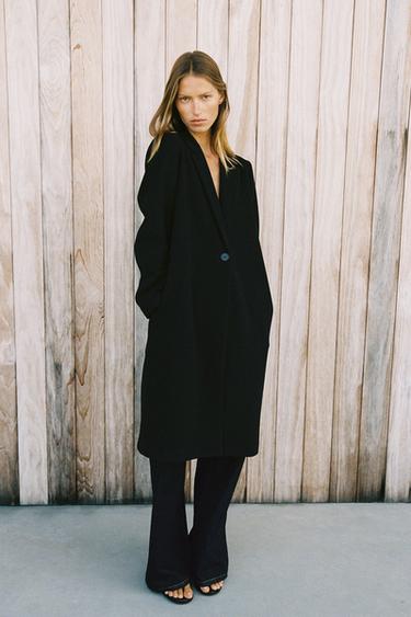 SOFT BUTTON COAT - Black by Zara