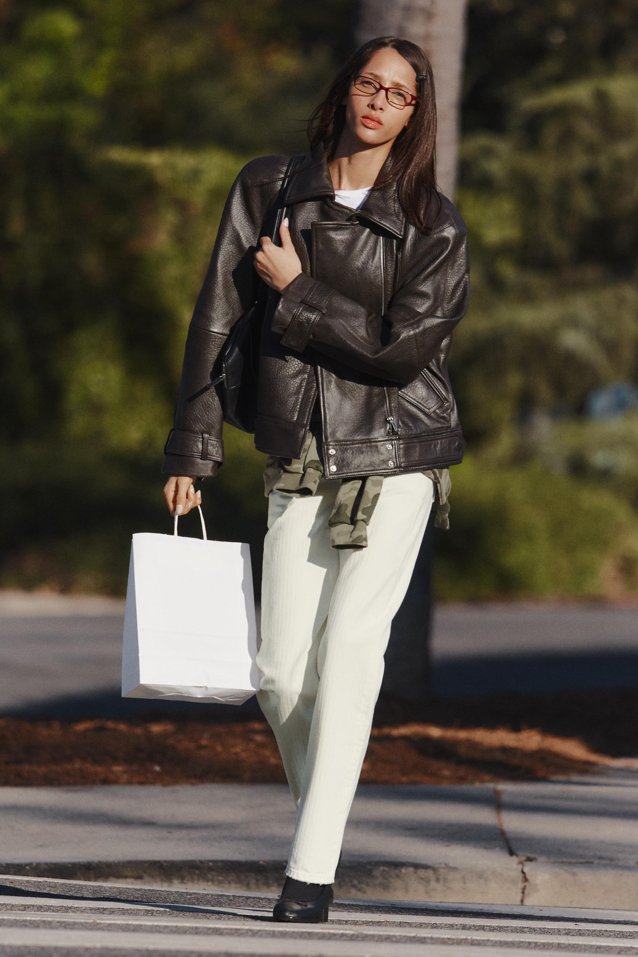 100% LEATHER BIKER JACKET