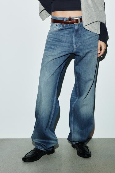 JEANS TRF BAGGY TAPERED TIEFSITZEND - Blau von Zara