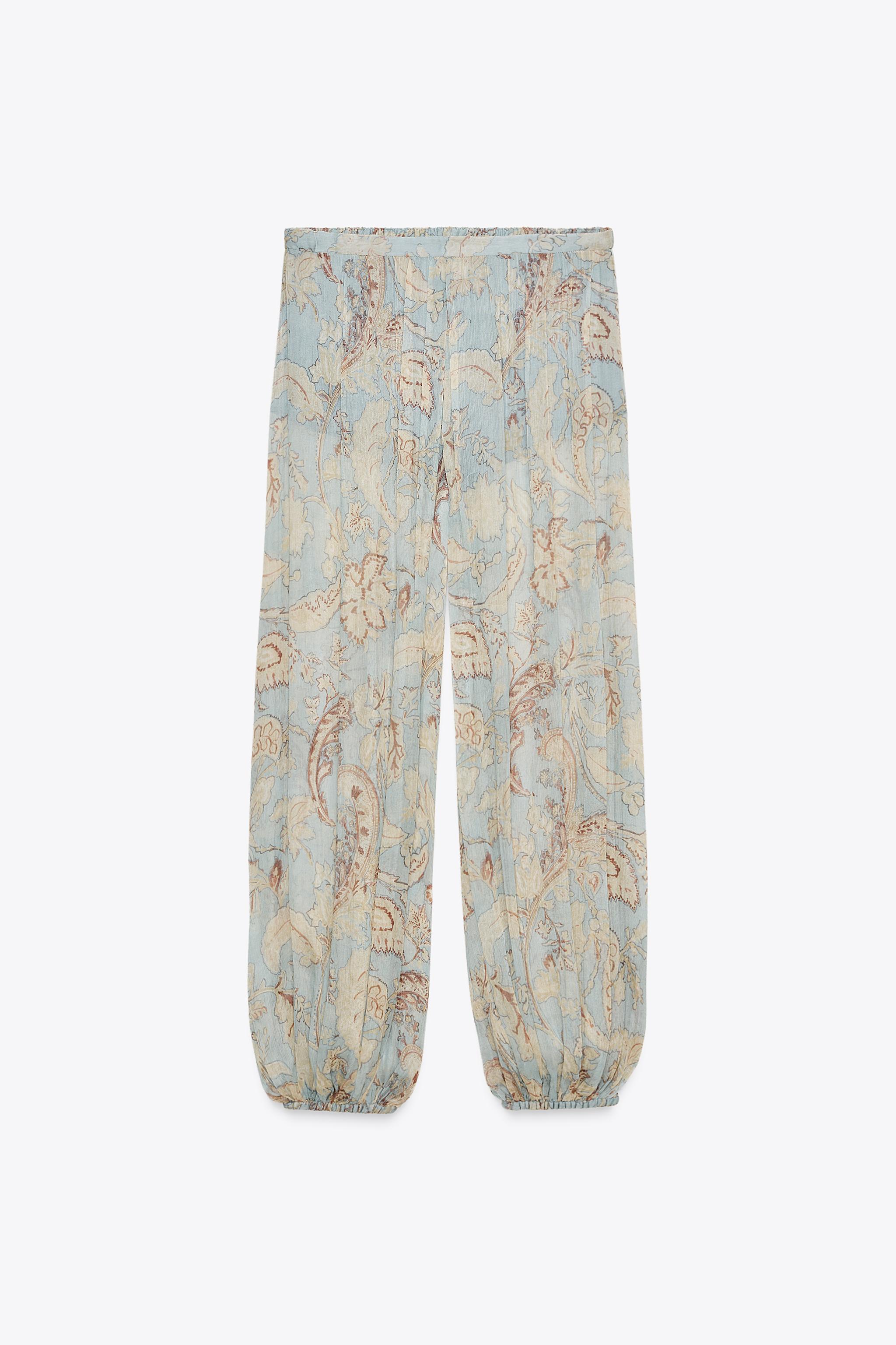 ZW COLLECTION FLORAL PUFF TROUSERS - Printed | ZARA Spain
