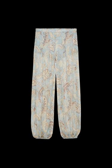 Zara ZW COLLECTION FLORAL PUFF PANTS - Printed - Image 0