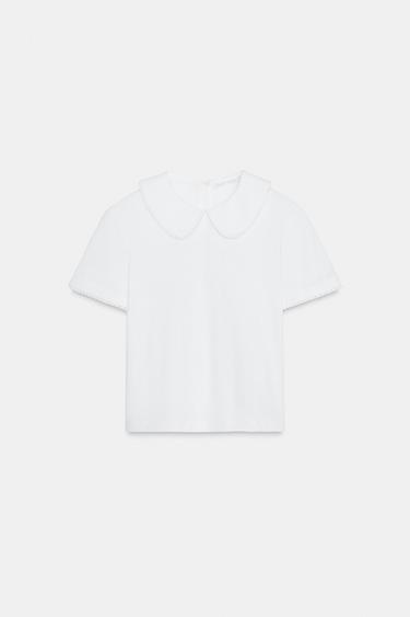 T-SHIRT COL CLAUDINE - Blanc de Zara - Image 6