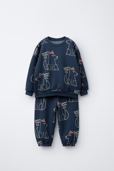 WOLF PRINT JOGGING SET - Blue by Zara