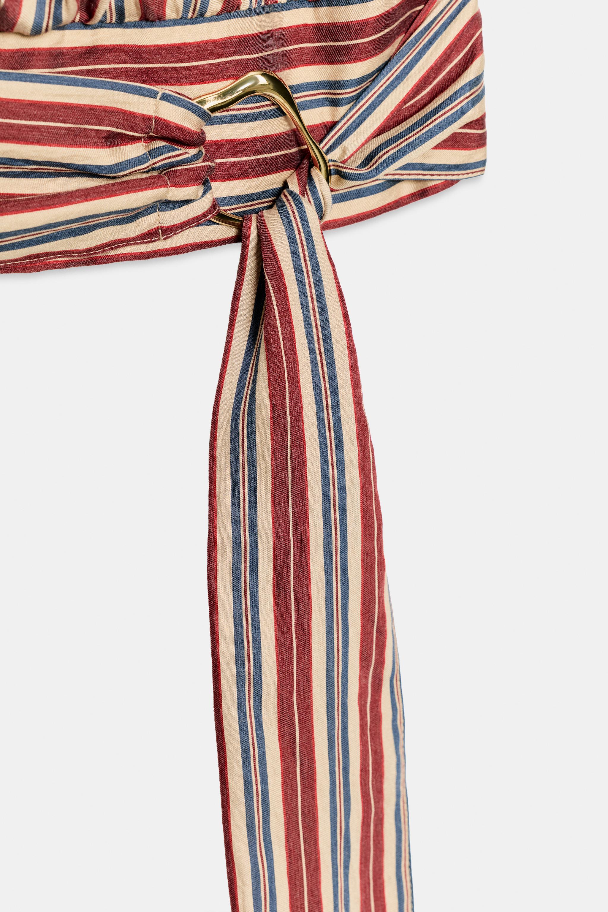 STRIPED TOP WITH KNOT DETAIL