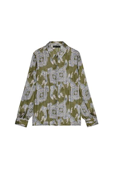 CAMISA ESTAMPADA HILO METALIZADO - Multicolor de Zara - Imagen 0