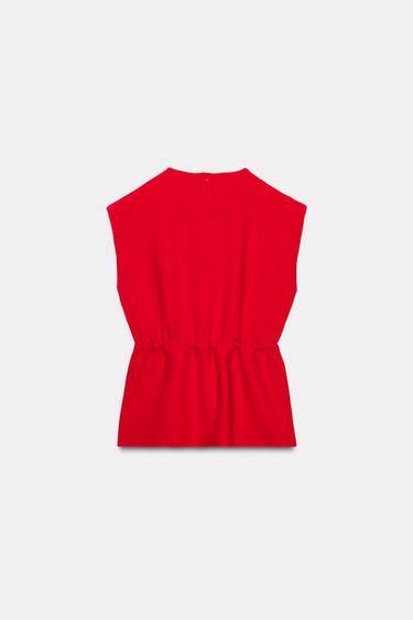 GILET DOUX AVEC CORDONS - Rouge de Zara - Image 7