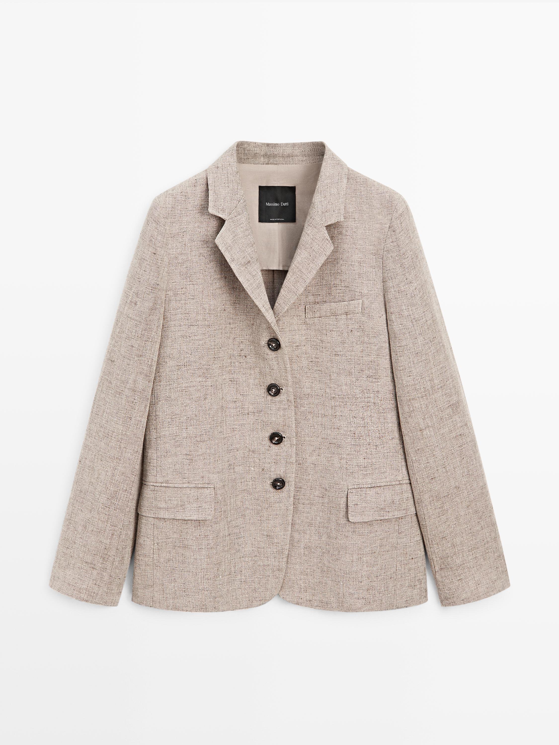 100% linen melange blazer