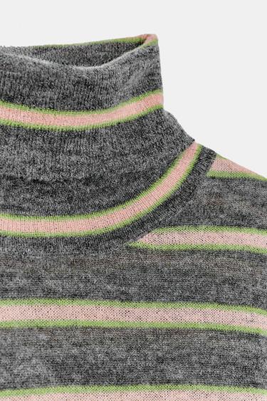 PULL EN MAILLE EXTRAFINE À RAYURES - Multicolore de Zara - Image 7