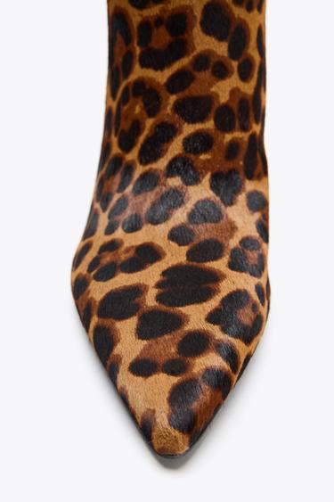 ANIMAL PRINT LEATHER AND SHEEPSKIN BOOTS - Leopard by Zara - Image 6