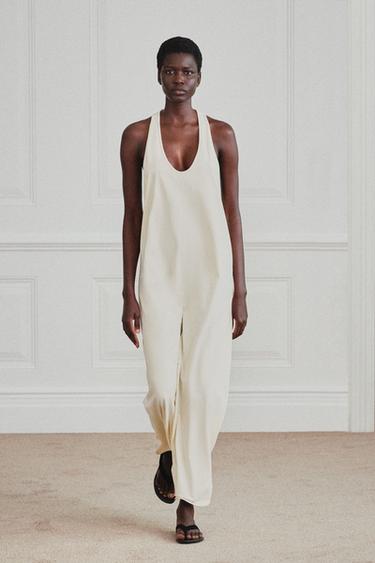 Zara LONG COTTON DRESS - Ecru - Image 0