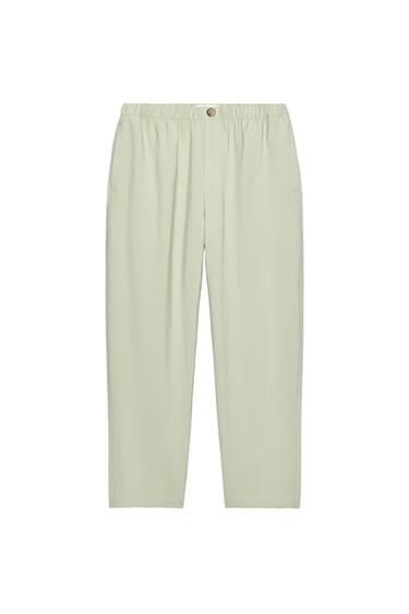 PANTALÓN CARROT CINTURA ELÁSTICA - Khaki claro de Zara