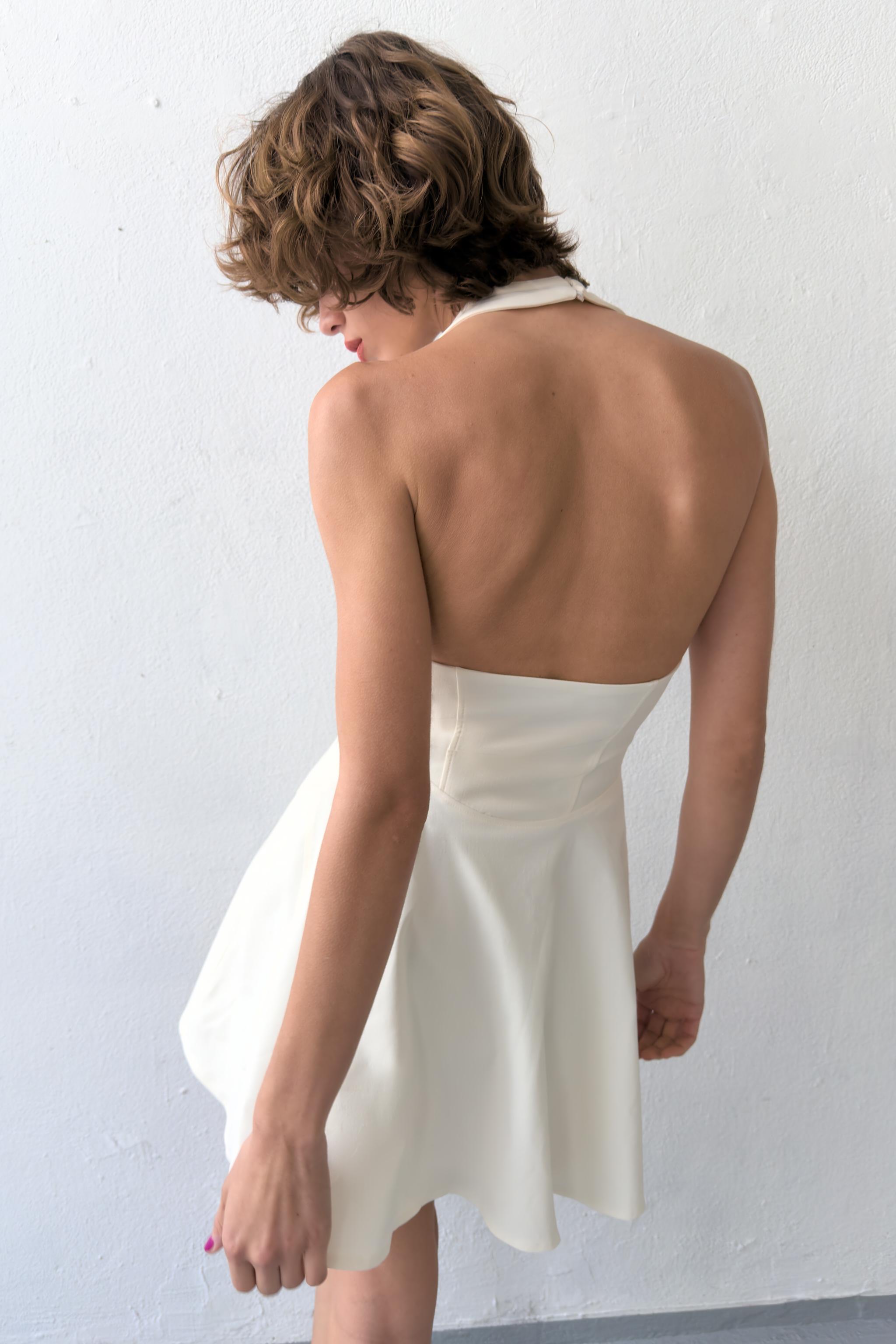 SWING HALTER DRESS - Oyster-white | ZARA United States SWING HALTER DRESS - Oyster-white | ZARA United States