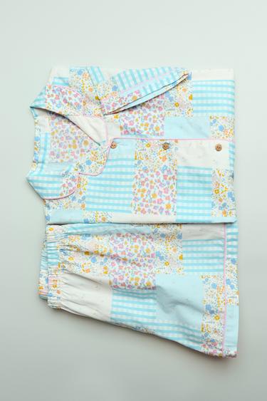 6-14 JAHRE/ SCHLAFANZUGHEMD UND BERMUDA PATCHWORK - Cremefarben von Zara