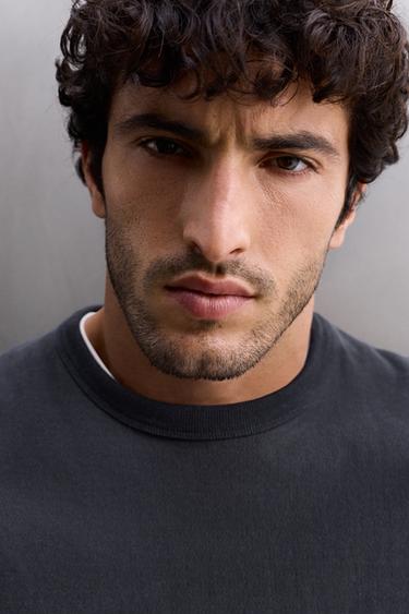 سويت شيرت بقبة دائرية للتمارين - بحري الخاص بـ Zara