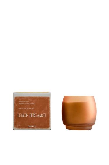 Zara (230 G) LEMON BERGAMOT SCENTED CANDLE - white