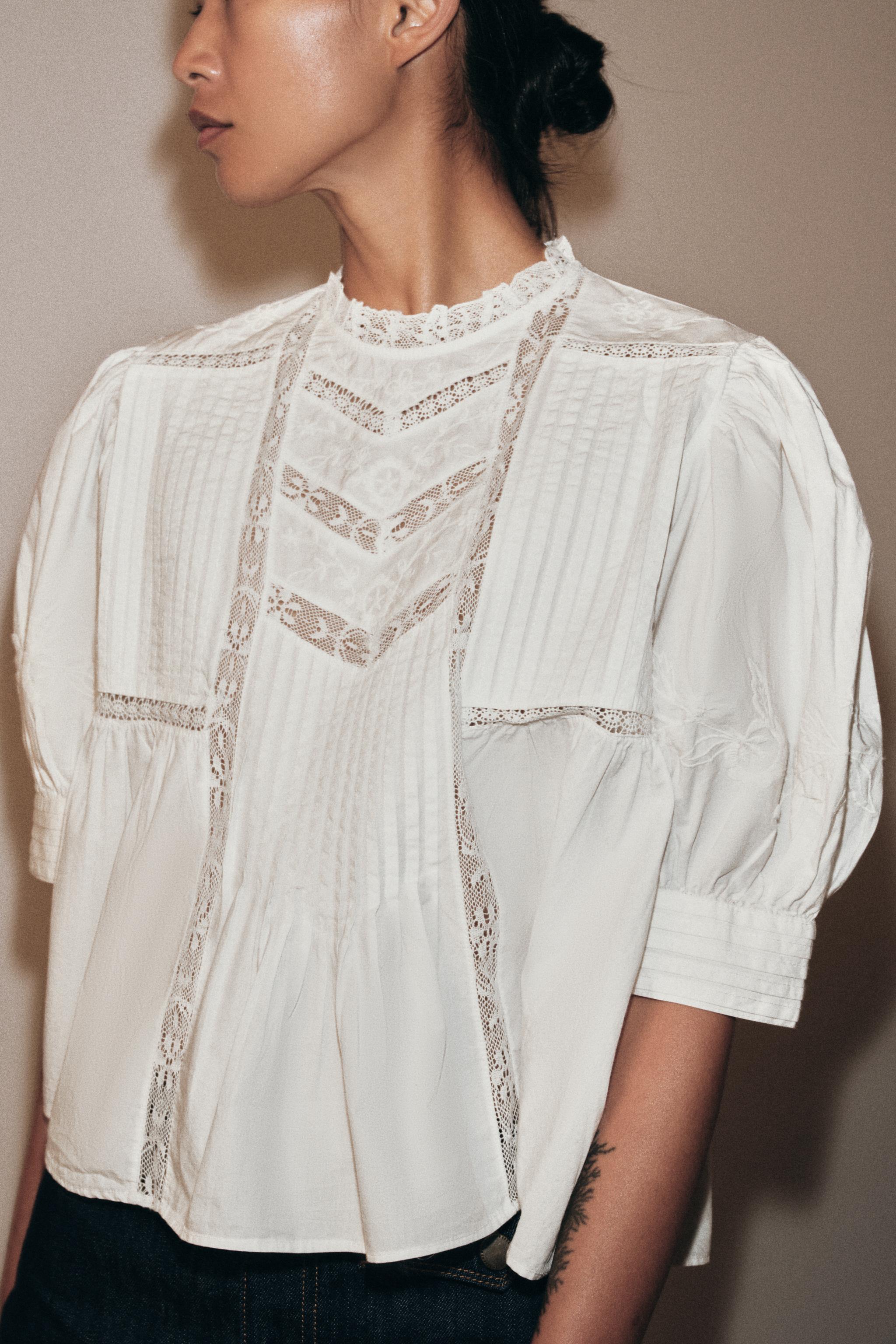 İŞLEMELİ GÖMLEK ZW COLLECTION - Görsel 5