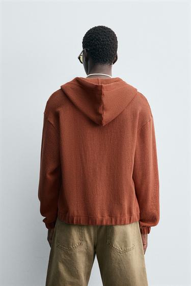 OPEN KNIT HOODIE - Reddish by Zara - Image 2