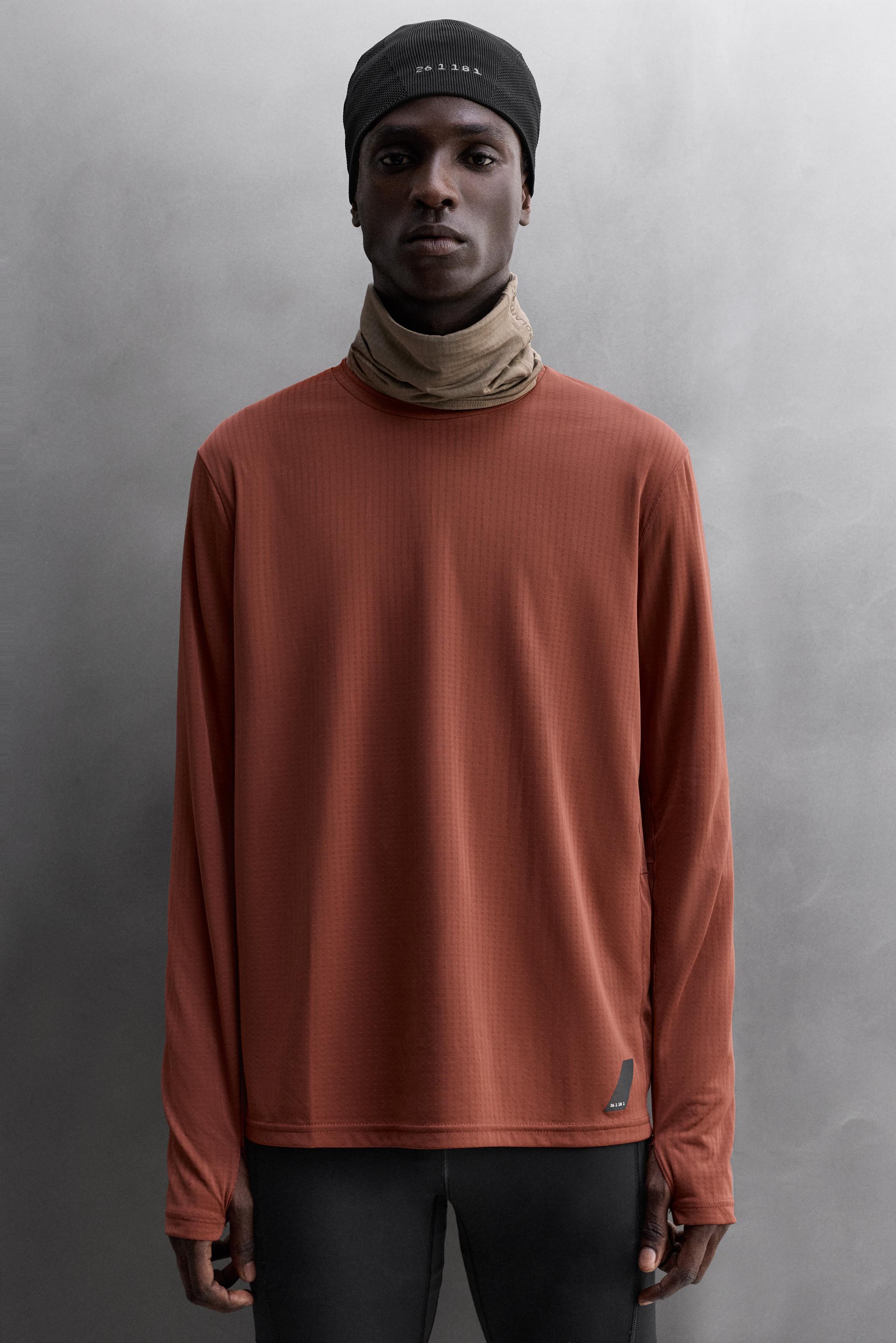 LONG SLEEVE RUNNING T-SHIRT - Orange | ZARA United States