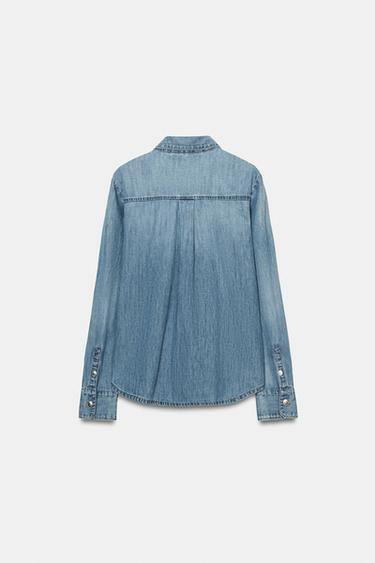 CHEMISE EN DENIM TRF - Bleu de Zara - Image 3