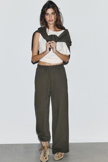 WASHED TROUSERS WITH STAR STUDS - Dark brown by Zara - Image 0
