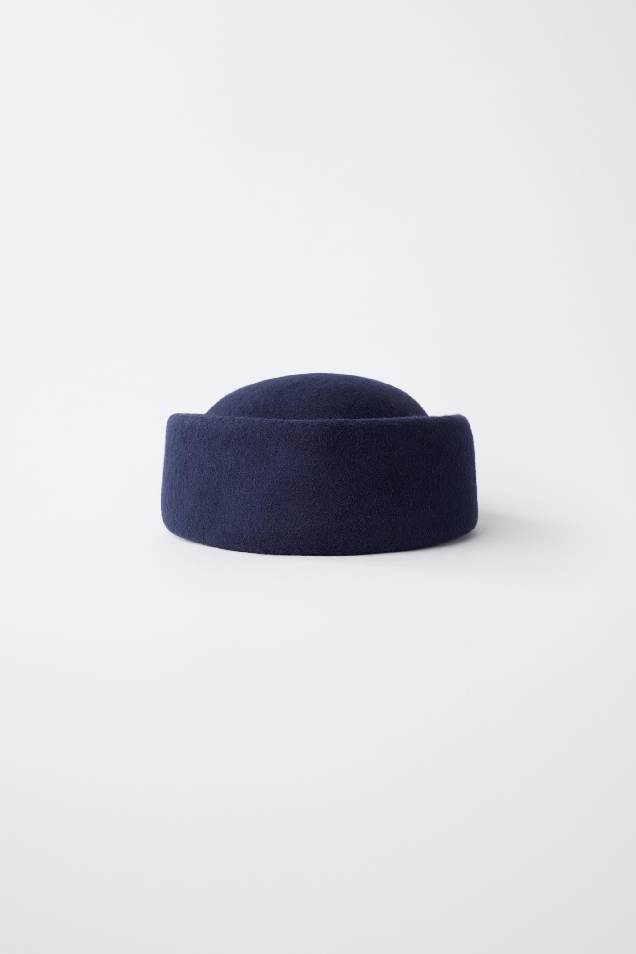100% WOOL BEANIE — navy