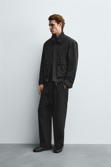 VESTE COUPE CARREE POCHES - Noir de Zara - Image 3