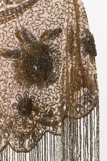 CAPE BRODERIES FANTAISIE FRANGES - Argent de Zara - Image 6