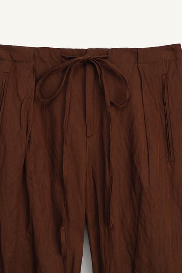 TEXTURED TROUSERS - LIMITED EDITION - Brown by Zara - Image 6