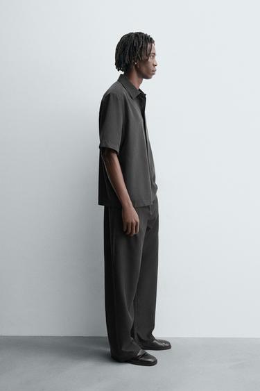 RELAXED FIT FLOWING SHIRT - Dark grey by Zara - Image 3
