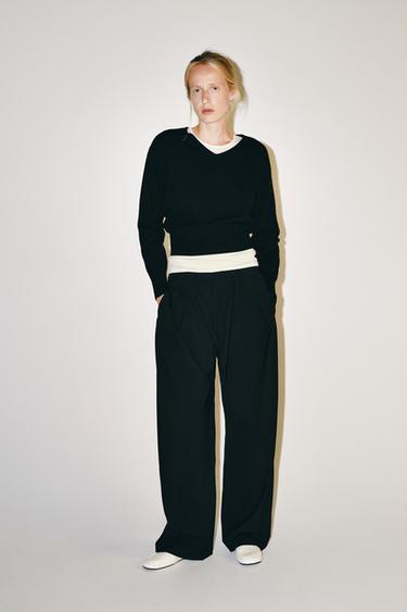 ZW COLLECTION PLEATED TROUSERS - Black by Zara - Image 0