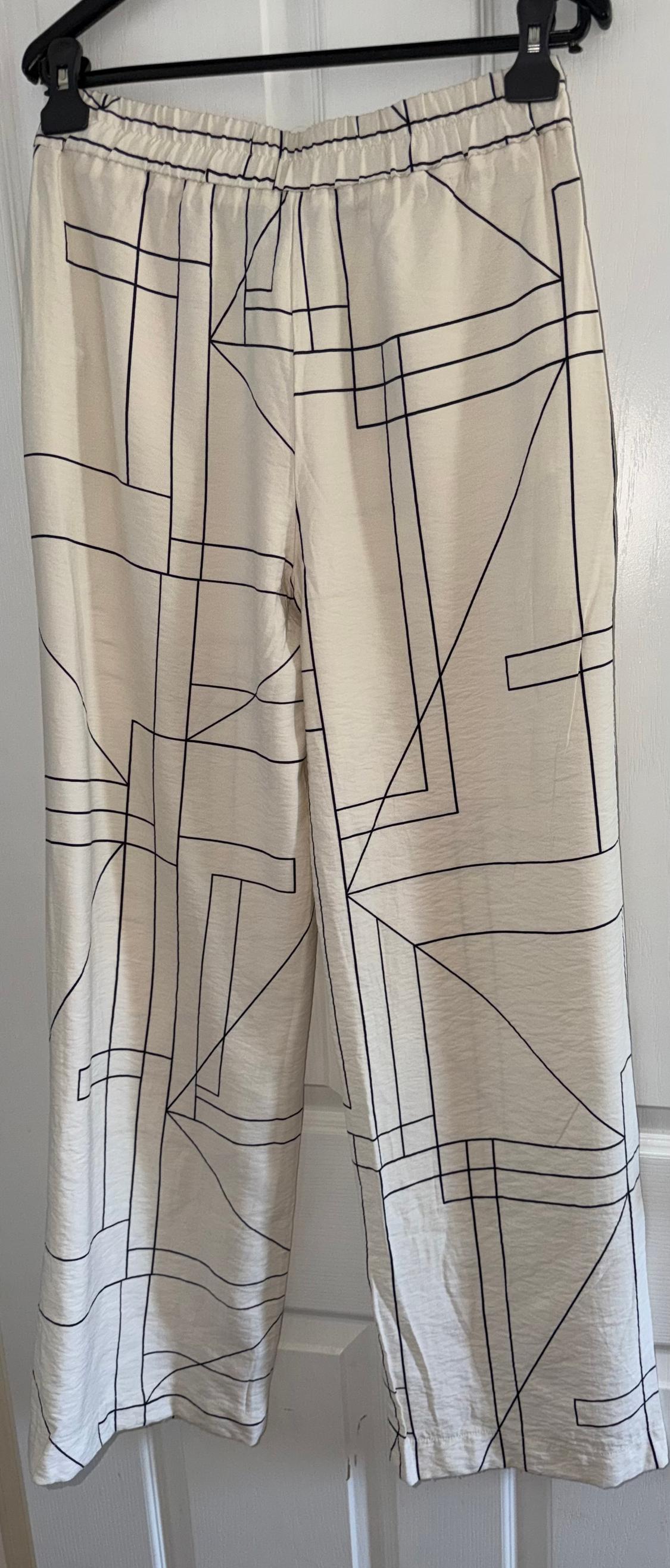 GEOMETRIC PRINT WIDE-LEG TROUSERS - Image 2