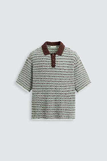 POLO PUNTO JACQUARD - Verde de Zara