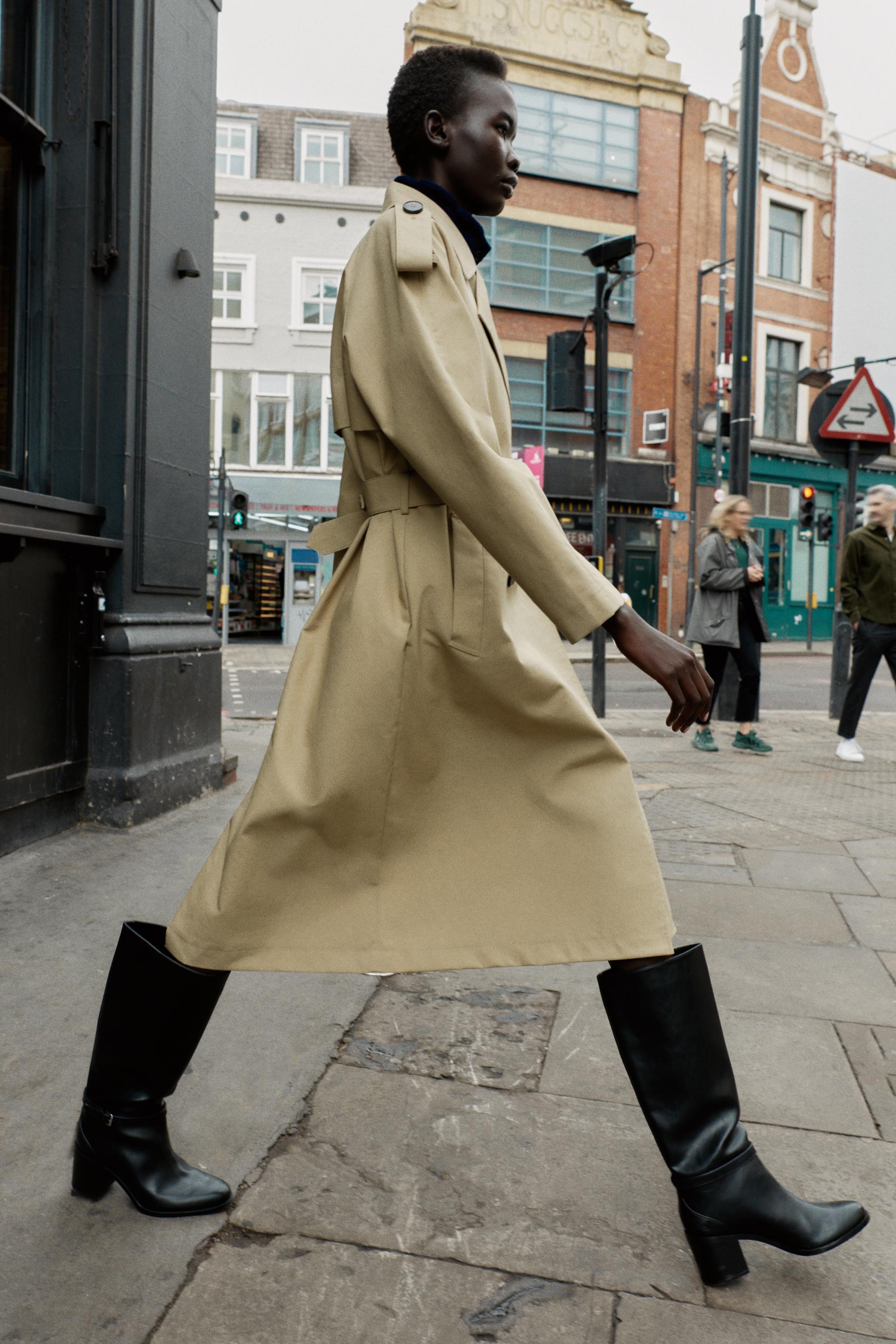 Beige Les Cuissardes Zara BOTTES À TALONS LARGES ET À BOUCLES Noir