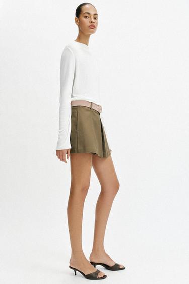 SKORT WITH BELT - Khaki by Zara - Image 2