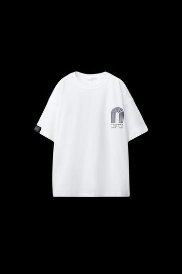 CAMISETA ESTAMPADA - Blanco roto de Zara - Imagen 0