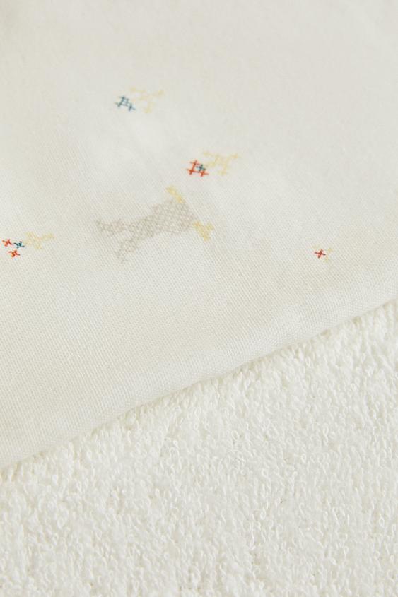 SERVIETTE DE BAIN BÉBÉ GAZE LAPINS - Écru de Zara - Image 3
