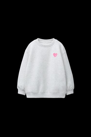 BASIC SWEATSHIRT HERZ - Grau meliert von Zara - Bild 0