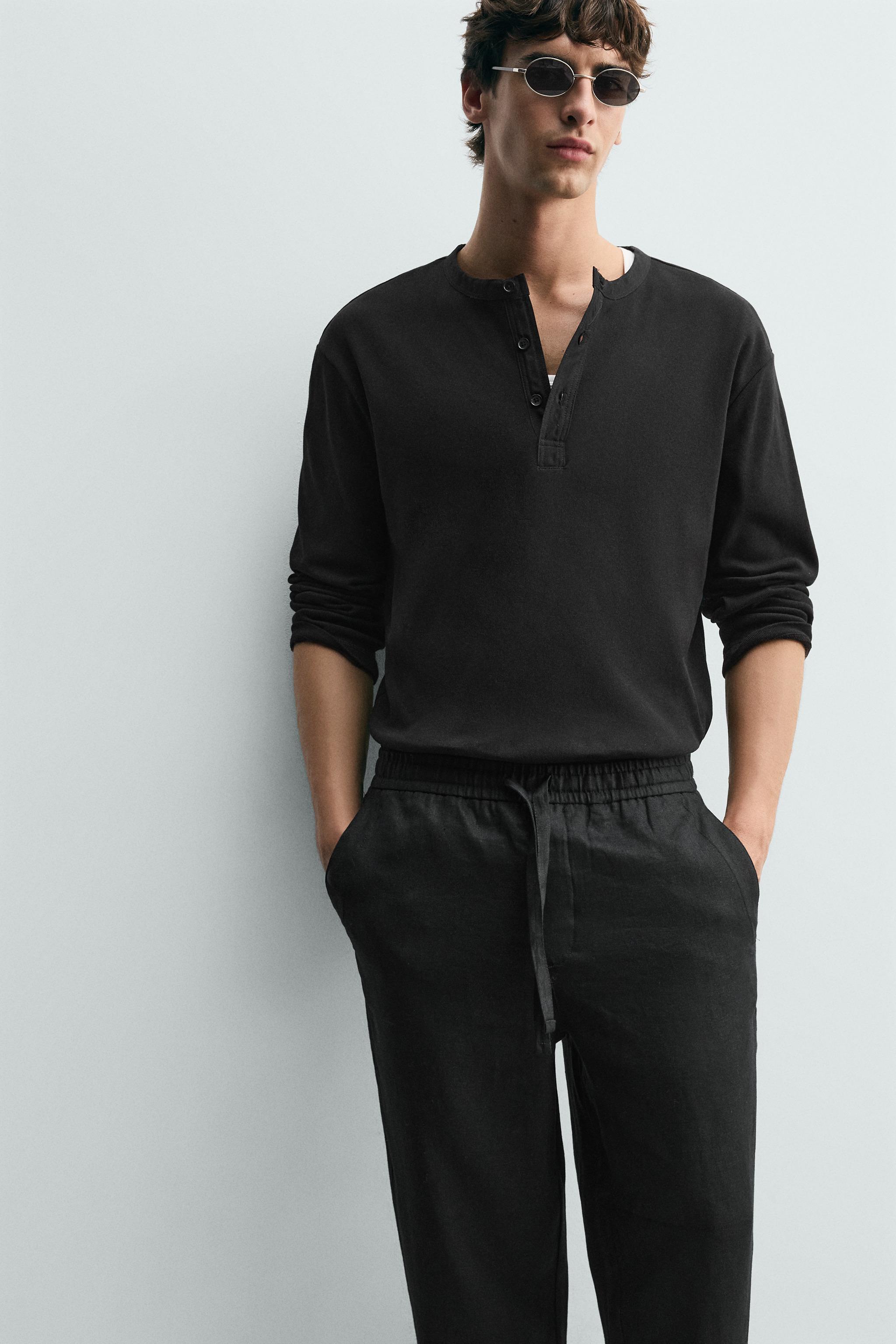 Мужские брюки Zara RELAXED FIT 100% LINEN PANTS — фото 5