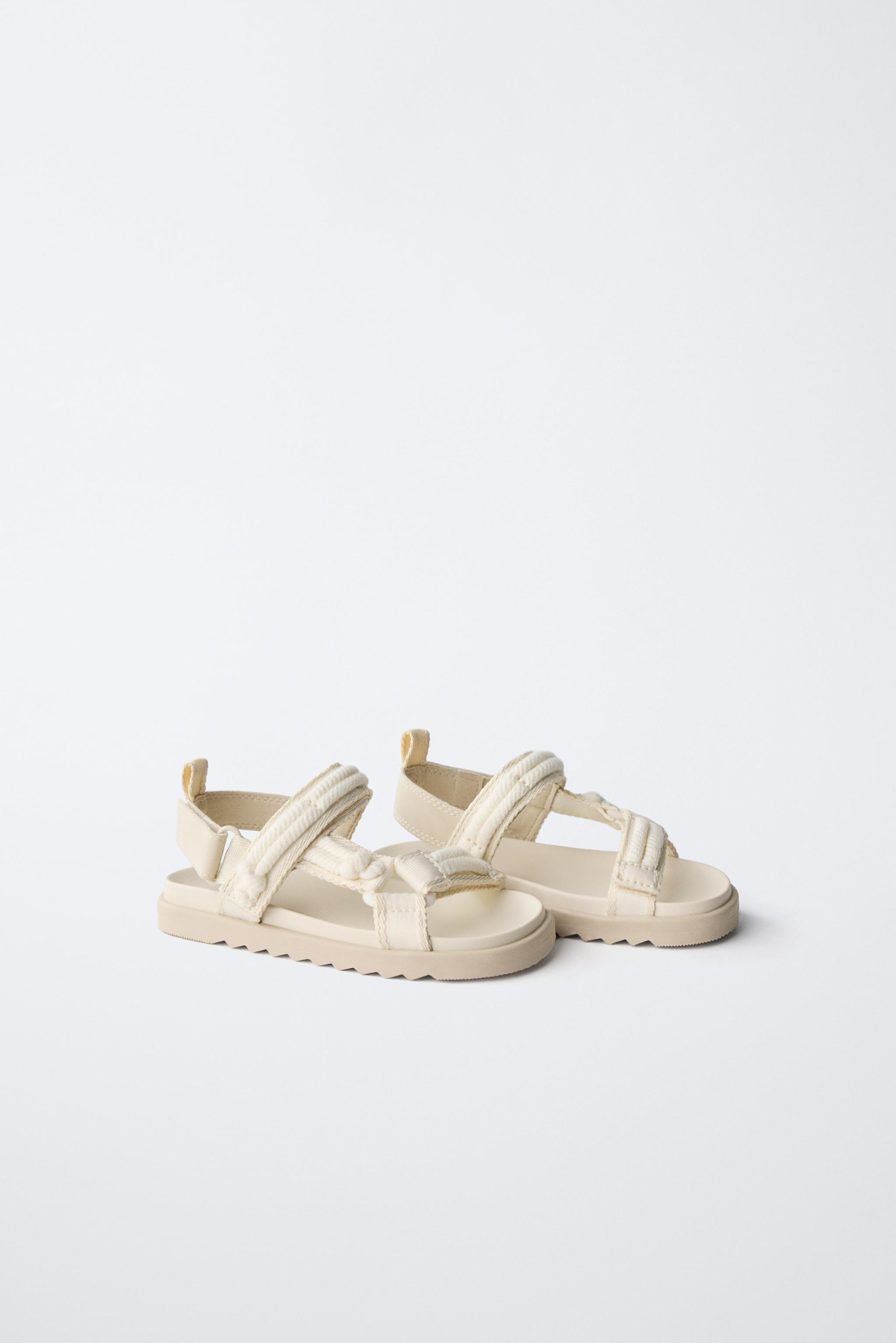 STRAPPY SANDALS — Ecru White