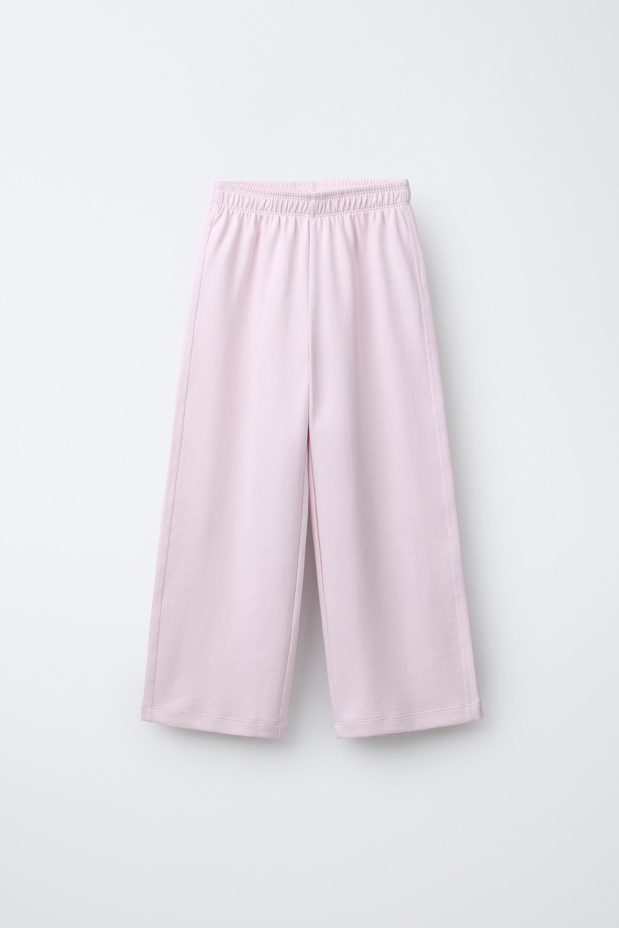 INTERLOCK WIDE LEG PANTS - Pink | ZARA United States