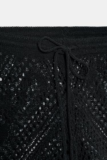 SHORT EN MAILLE AJOURÉE - Noir de Zara - Image 10