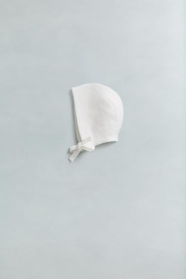 BONNET EN MAILLE - Écru clair de Zara - Image 4