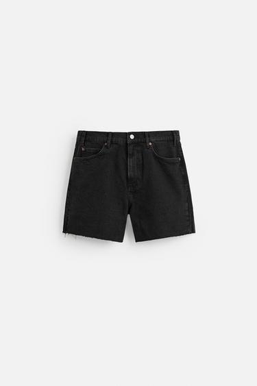 MINI DENIM SHORTS - Black by Zara - Image 4
