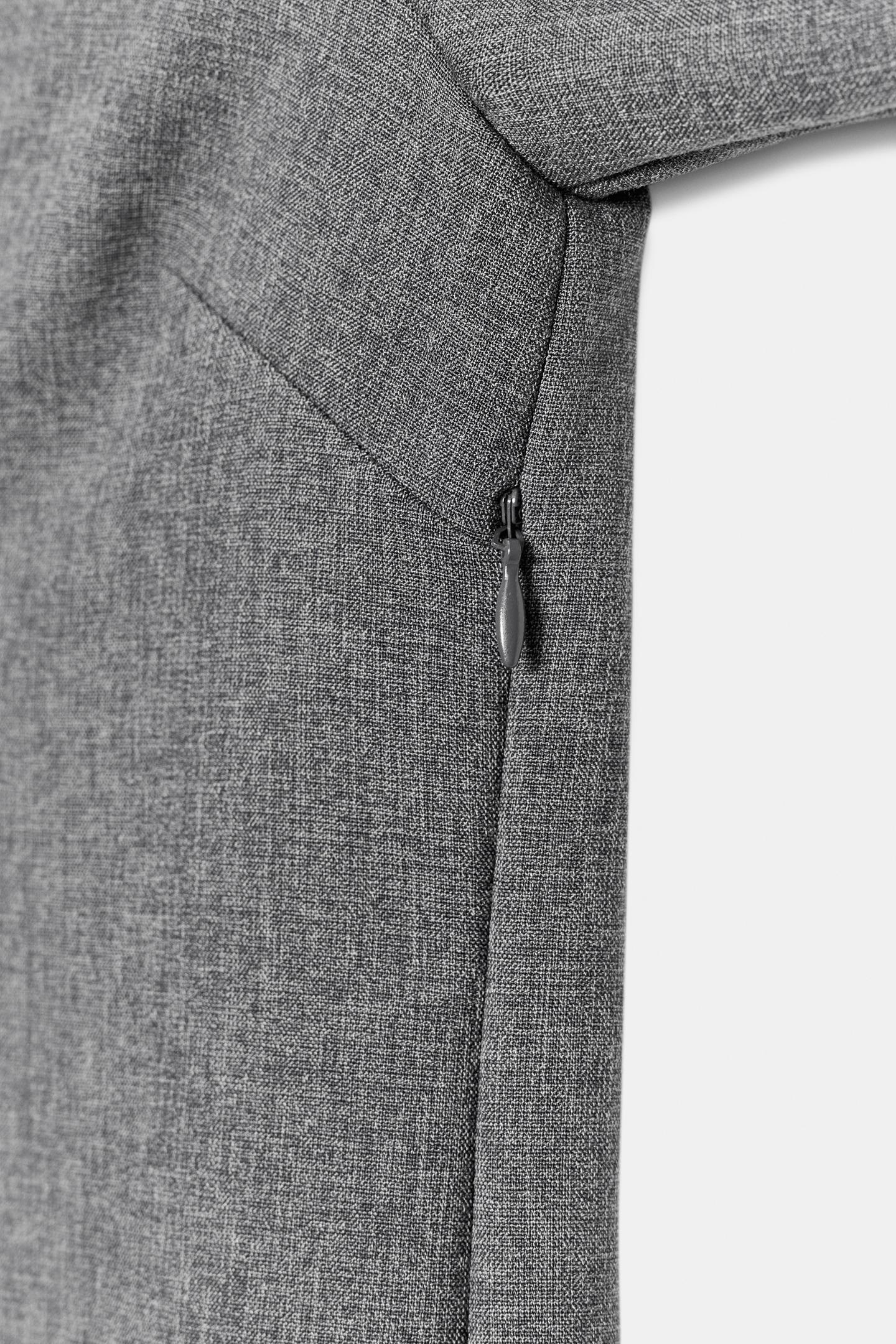 Женское платье Zara High-Neck Mini, цвет: Серый меланжевый — фото 9