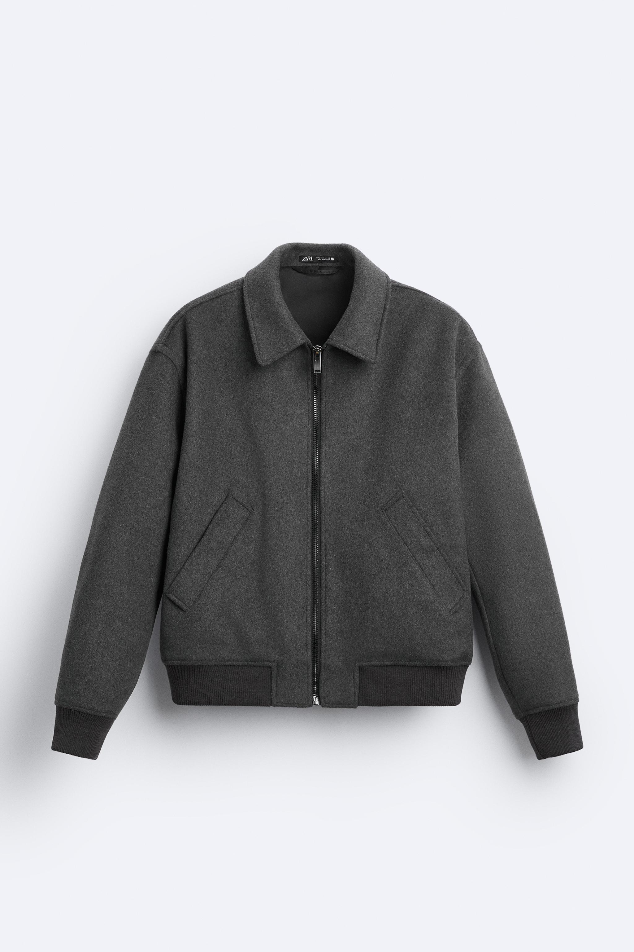 WOOL - SILK BOMBER JACKET - Black