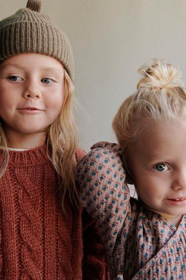 Zara ZARA TIMELESS - CABLE KNIT WOOL SWEATER - Brick