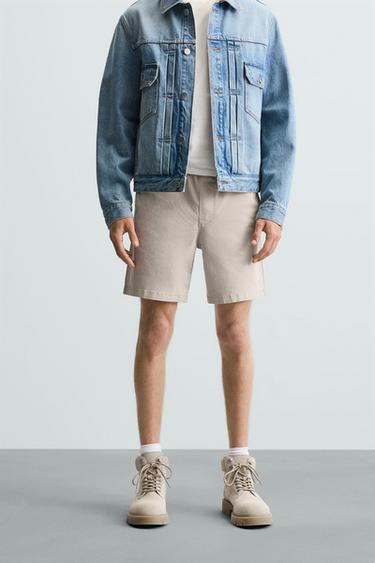 RELAXED FIT BERMUDA SHORTS - camel by Zara