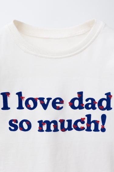 T-SHIRT WITH FLOCKED SLOGAN - Blue by Zara - Image 2