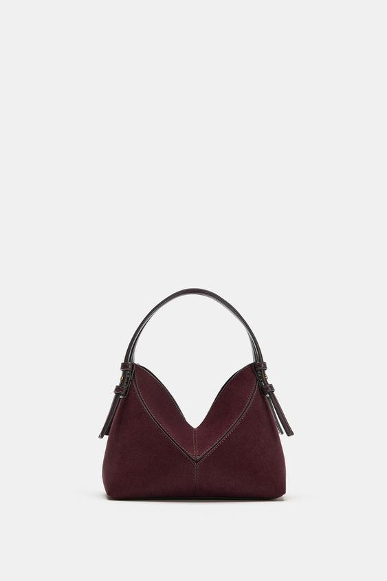 Sac Texture Jpg MINI SAC SEAU SURPIQÛRES TEXTURE - Bordeaux | ZARA Canada